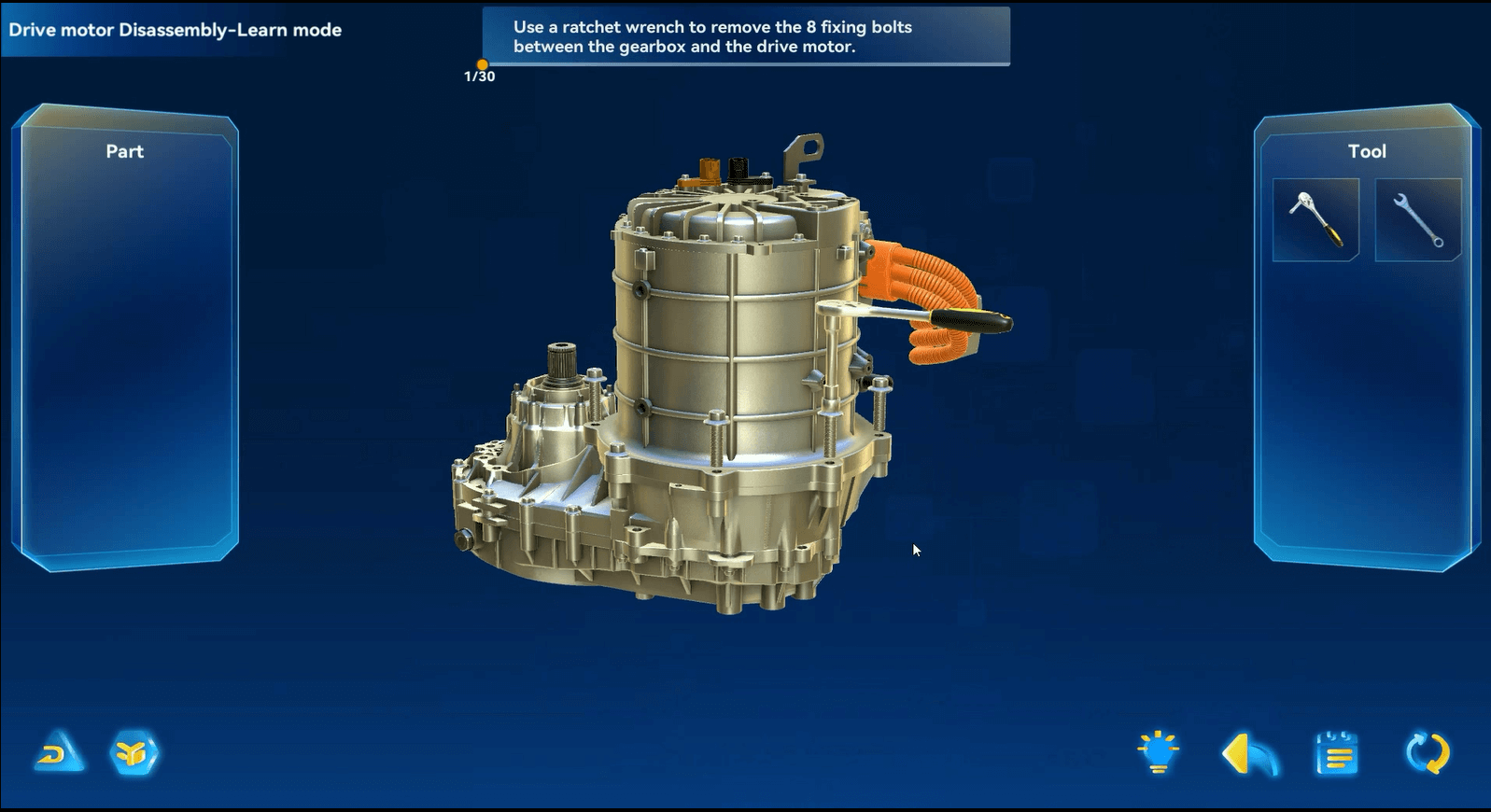 Electric Vehicle Drive Motor Disassembly and Assembly Training Software